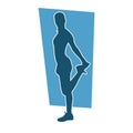 Silhouette of slim female doing exercise Royalty Free Stock Photo