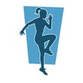 Silhouette of slim female doing exercise Royalty Free Stock Photo