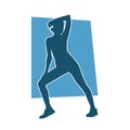 Silhouette of slim female doing exercise Royalty Free Stock Photo