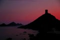 silhouette of the sanguinary islands near the city of Ajaccio in