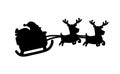 Silhouette santa christmas sleigh vector illustration Royalty Free Stock Photo