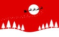 The silhouette of Santa on deer and sled