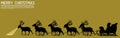 Silhouette of Santa`s sleigh with nine reindeer on transparent background Royalty Free Stock Photo