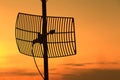 Silhouette satellite communication antenna Royalty Free Stock Photo