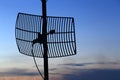 Silhouette satellite communication antenna Royalty Free Stock Photo