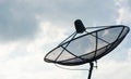 Silhouette Satellite dish communication technology network on the roof Royalty Free Stock Photo