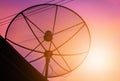 Silhouette satellite dish communication technology network Royalty Free Stock Photo