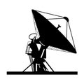 Silhouette satellite dish Royalty Free Stock Photo