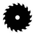 Silhouette of saw blade Royalty Free Stock Photo