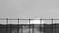 Silhouette of scaffolding at construction site - monochrome Royalty Free Stock Photo