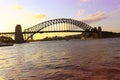 Silhouette scene at the Sydney. Panoramic image of Sydney, Australia