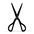 Silhouette scissors sharp isolated on white background