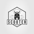 silhouette scooter motorcycle or moped logo vector illustration design