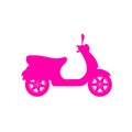 Silhouette of scooter in pink design