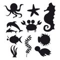 Silhouette sea animals