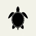 Silhouette of a sea turtle viewed from above featuring a streamlined oval Royalty Free Stock Photo
