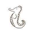 silhouette seahorse animal marine design Royalty Free Stock Photo