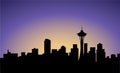 Silhouette of Seattle city, USA