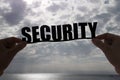 Silhouette security word Royalty Free Stock Photo