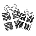silhouette set collection striped gift box with ribbon wrapping