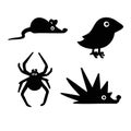 silhouette set of domestic and farm animals vector illustration Royalty Free Stock Photo