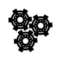 Silhouette set gear wheel engine cog icon Royalty Free Stock Photo