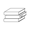 silhouette set stack school books icon