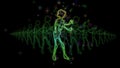 Silhouette of Female Skeletons VJ dancing