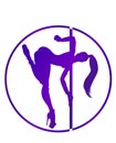 silhouette of a sexy girl on a pole, acrobatics, white background
