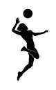 The silhouette of the sexy saori kimura beautiful volleyball player from japan Royalty Free Stock Photo