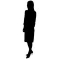 Silhouette of a woman with long legs in a short dress