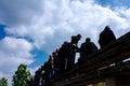 Silhouette, shadows of audience on traditionally happening, crow