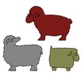 Silhouette of sheep collection sheep sacrifice Kurban-bairam,