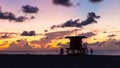 Silhouette shot of Lifeguard Tower in South Beach, Miami Florida