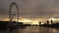 Silhouette shot of London skyline