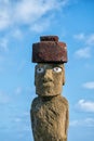 Silhouette shot of Moai statues in Easter Island, Chile