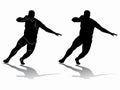 Silhouette shot putter man , vector drawing Royalty Free Stock Photo