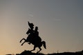 Silhouette shot of the statue of Heldenplatz in Vienna, Austria