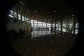 Silhouette shot of travelers waiting for their flight