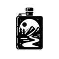Silhouette simple bottle vector icon