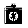 Silhouette simple bottle vector icon