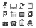 Silhouette Simple Business, office and firm icons Royalty Free Stock Photo