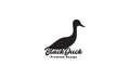 Silhouette simple little duck logo vector icon illustration design