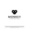 silhouette of simple monkey logo