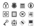 Silhouette Simple Security and Business icons Royalty Free Stock Photo