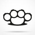 Silhouette simple symbol of Brassknuckles vector Royalty Free Stock Photo