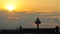 Silhouette of Singapore Changi Airport Royalty Free Stock Photo