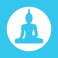 Silhouette of sitting Buddha on white background. Vector illustration. Royalty Free Stock Photo