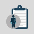 Silhouette sitting business clipboard icon