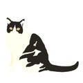 Silhouette Sitting Cat 1 Illustration Vector